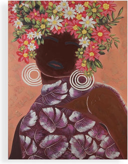 Schilderij Versa Roze Blommor Canvas Pijnboom 2,8 x 90 x 120 cm