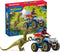 schleich DINOSAURUS Speelfigurenset - Vlucht op de quad voor Velociraptor - Kinderspeelgoed - 4 tot 10 jaar - 5 Onderdelen - 41466