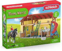 schleich FARM WORLD - Paardenstal - Paarden Speelgoed - 2 Paarden en Boerderij Speelfiguren - 82 onderdelen