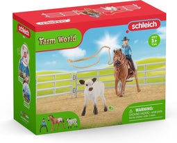 schleich FARM WORLD - Team roping met cowgirl - Kinderspeelgoed voor Jongens en Meisjes - 3 tot 8 jaar 42577