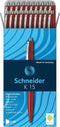 Schneider balpen - K15 - rood - 20 stuks - S-3082-20