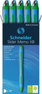 Schneider balpen - Slider Memo - XB - 1,4mm - groen - 10 stuks - S-150204-10