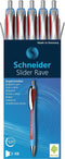 Schneider balpen - Slider Rave - XB - 1,4mm - rood - 5 stuks - S-132502-5