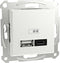 Schneider Electric Wandcontactdoos met USB Asfora Wit (glanzend) EPH2770421D