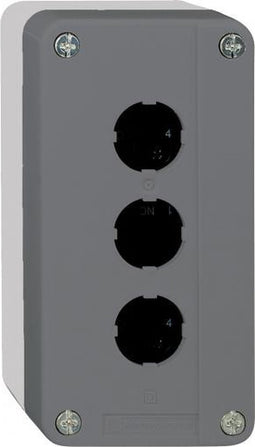 Schneider Electric XALD03 Lege behuizing 3 inbouwplaatsen Zonder markering Donkergrijs, Lichtgrijs 1 stuk(s)