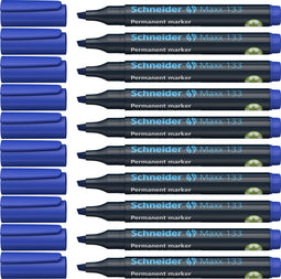 Schneider permanent marker - Maxx 133 - beitelpunt - blauw - 10 stuks - S-113303-10