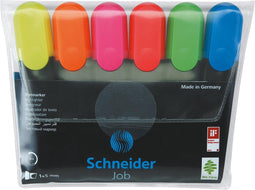 Schneider tekstmarker - Job - 6 stuks assorti - beitelpunt - S-115096