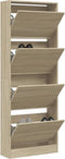 Schoenenkast 60x21x163,5 cm bewerkt hout sonoma eikenkleurig