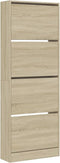 Schoenenkast 60x21x163,5 cm bewerkt hout sonoma eikenkleurig