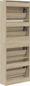 Schoenenkast 60x21x163,5 cm bewerkt hout sonoma eikenkleurig