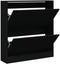 Schoenenkast 80X21X57 Cm Bewerkt Hout Zwart Zwart