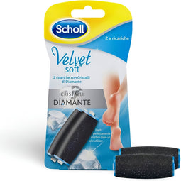 Scholl - Elektrische Eeltverwijderaar - Navulling - Velvet Soft - Extra Grof - Voetvijl - Diamantkristallen - 2 Stuks
