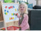 School- whitebord hout, afm 88 x 54 x 43 cm