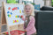 School- whitebord hout, afm 88 x 54 x 43 cm