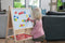 School- whitebord hout, afm 88 x 54 x 43 cm