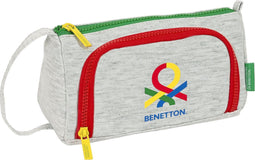 Schooletui met Accessoires Benetton Pop Grijs 20 x 11 x 8.5 cm (32 Onderdelen)