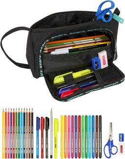 Schooletui met Accessoires F.C. Barcelona Zwart 20 x 11 x 8.5 cm (32 Onderdelen)