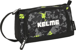 Schooletui met Accessoires Kelme Jungle Zwart Grijs Limoen 20 x 11 x 8.5 cm (32 Onderdelen)