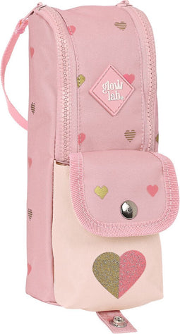 Schoolpennenzak Glow Lab Hearts Roze (6 x 21 x 6 cm)