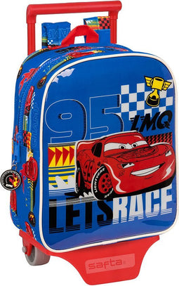 Schoolrugzak met Wielen Cars Race ready Blauw 22 x 27 x 10 cm