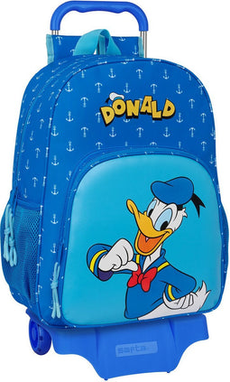 Schoolrugzak met Wielen Donald Blauw 33 x 42 x 14 cm