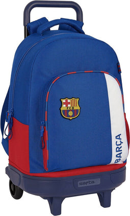 Schoolrugzak met Wielen F.C. Barcelona Blauw Kastanjebruin 33 X 45 X 22 cm