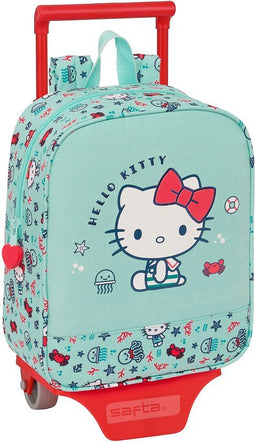 Schoolrugzak met Wielen Hello Kitty Sea lovers Turkoois 22 x 27 x 10 cm