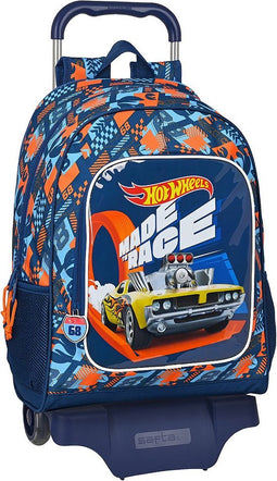 Schoolrugzak met Wielen Hot Wheels Speed club Oranje (32 x 42 x 14 cm)
