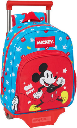 Schoolrugzak met Wielen Mickey Mouse Clubhouse Fantastic Blauw Rood 28 x 34 x 10 cm