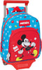 Schoolrugzak met Wielen Mickey Mouse Clubhouse Fantastic Blauw Rood 28 x 34 x 10 cm