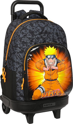 Schoolrugzak met Wielen Naruto 33 x 45 x 22 cm Zwart Oranje