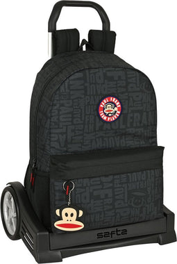 Schoolrugzak met Wielen Paul Frank Team player Zwart 30 x 46 x 14 cm