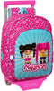 Schoolrugzak met Wielen Pinypon Blauw Roze 26 x 34 x 11 cm