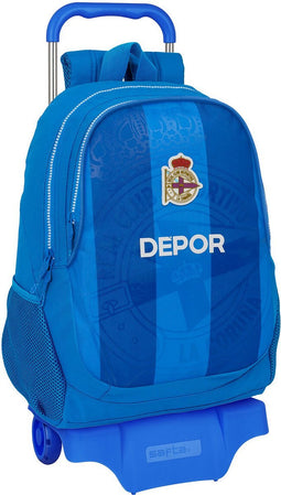 Schoolrugzak met Wielen R. C. Deportivo de La Coruña Blauw 32 x 44 x 16 cm