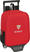 Schoolrugzak met Wielen Sevilla Fútbol Club Zwart Rood 22 x 27 x 10 cm