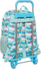 Schoolrugzak met Wielen Spongebob Stay positive Blauw Wit (33 x 42 x 14 cm)