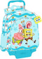 Schoolrugzak met Wielen Spongebob Stay positive Blauw Wit (33 x 42 x 14 cm)