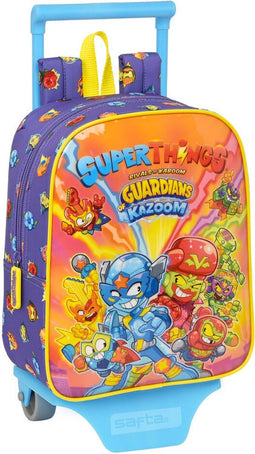 Schoolrugzak met Wielen SuperThings Guardians of Kazoom Paars Geel (22 x 28 x 10 cm)