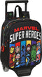Schoolrugzak met Wielen The Avengers Super heroes Zwart (22 x 27 x 10 cm)