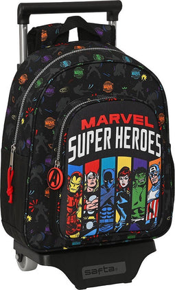 Schoolrugzak met Wielen The Avengers Super heroes Zwart (27 x 33 x 10 cm)
