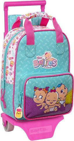 Schoolrugzak met Wielen The Bellies 20 x 28 x 8 cm Paars Turkoois Wit