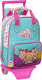 Schoolrugzak met Wielen The Bellies 20 x 28 x 8 cm Paars Turkoois Wit