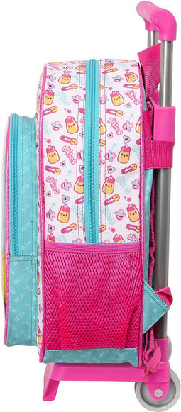 Schoolrugzak met Wielen The Bellies 26 x 34 x 11 cm Paars Turkoois Wit