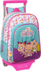Schoolrugzak met Wielen The Bellies 26 x 34 x 11 cm Paars Turkoois Wit