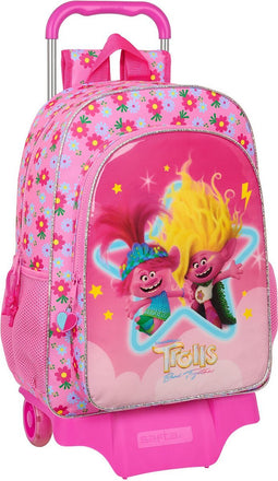 Schoolrugzak met Wielen Trolls Roze 33 x 42 x 14 cm