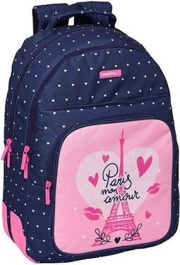 Schoolrugzak Safta Paris Roze Marineblauw 32 x 42 x 15 cm