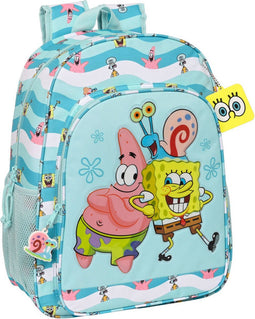 Schoolrugzak Spongebob Stay positive Blauw Wit (33 x 42 x 14 cm)