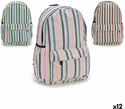 Schoolrugzak Strepen Multicolour 13 x 45 x 31 cm 12 Stuks