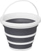 Schoonmaak emmer opvouwbaar wit/grijs rond 32 x 24,5 cm 10 liter van kunststof- Schoonmaken - Schoonmaakemmer