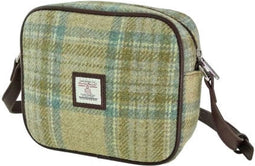 Schoudertas Almond Beige Stewart en zacht Groen - 19x21x7 - Harris Tweed - Glen Appin of Scotland